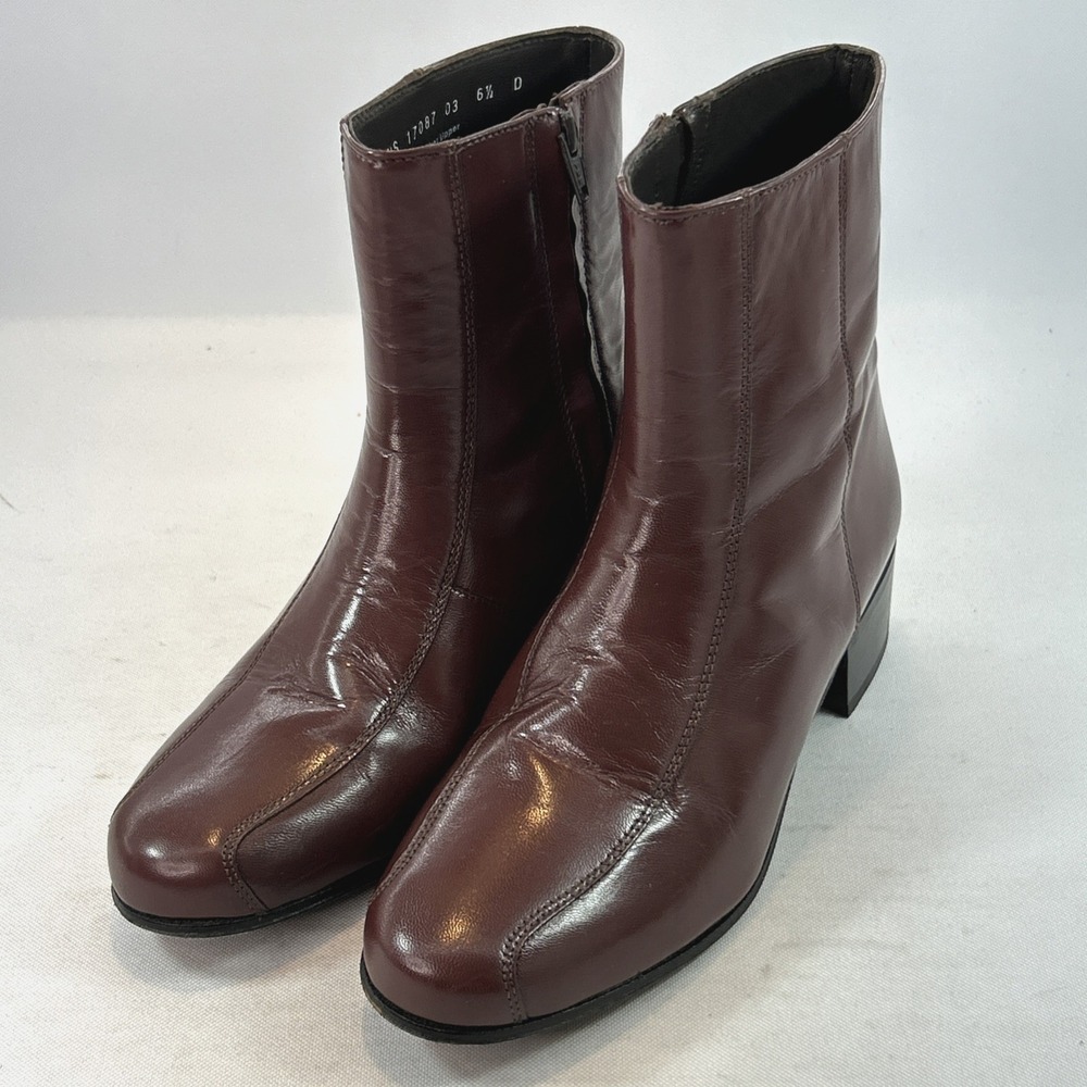 Florsheim Side Zip Dress Boots Men's 6.5D Brown Leather Beatle Mod Bicycle Toe